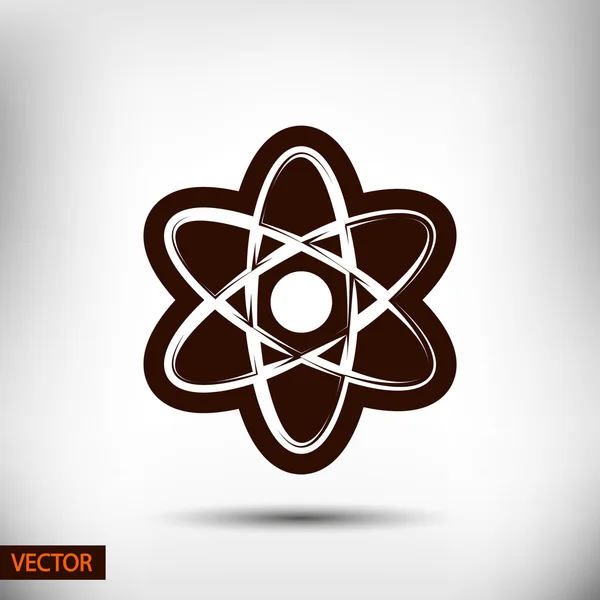 Atom ikona. plochý design — Stockový vektor