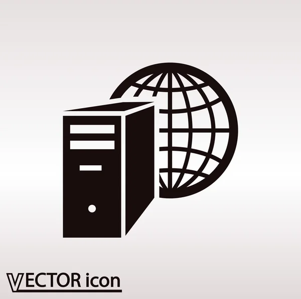 Pictogram van de server van de computer — Stockvector