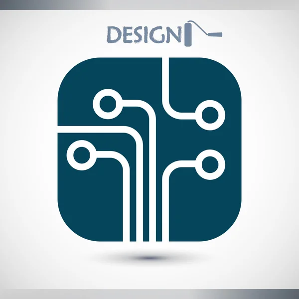 Placa de circuito, icono de la tecnología — Archivo Imágenes Vectoriales