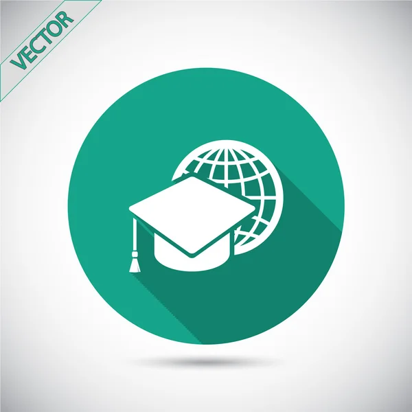 Graduatie cap pictogram — Stockvector