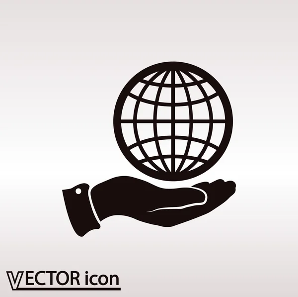 Wereldbol pictogram plat ontwerp — Stockvector