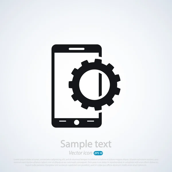 Smartphone y el icono de engranaje — Vector de stock