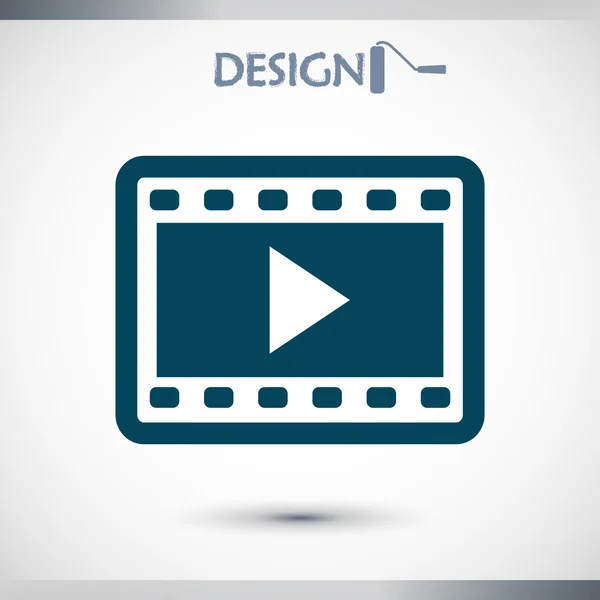 Video icon, flat design — Stock Vector