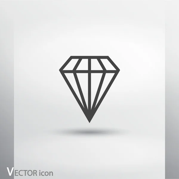Diamant Platte Icoon — Stockvector