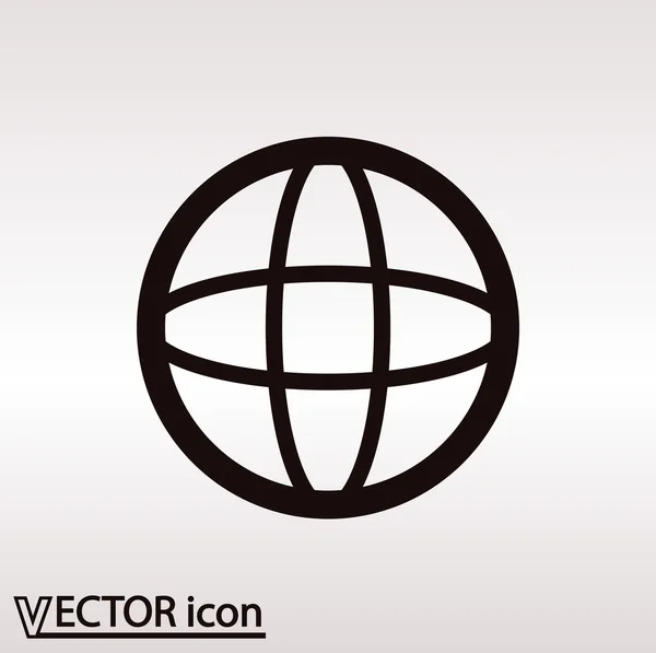 Globus-Ikone flaches Design — Stockvektor