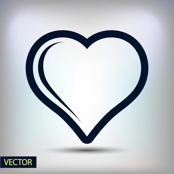 Cuore Icona design piatto — Vettoriale Stock