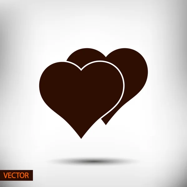 Plochý design ikony srdce — Stockový vektor
