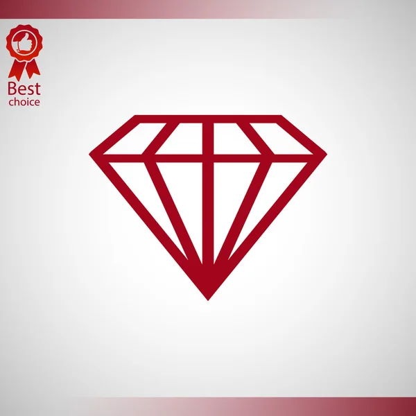 Diamant flad ikon – Stock-vektor