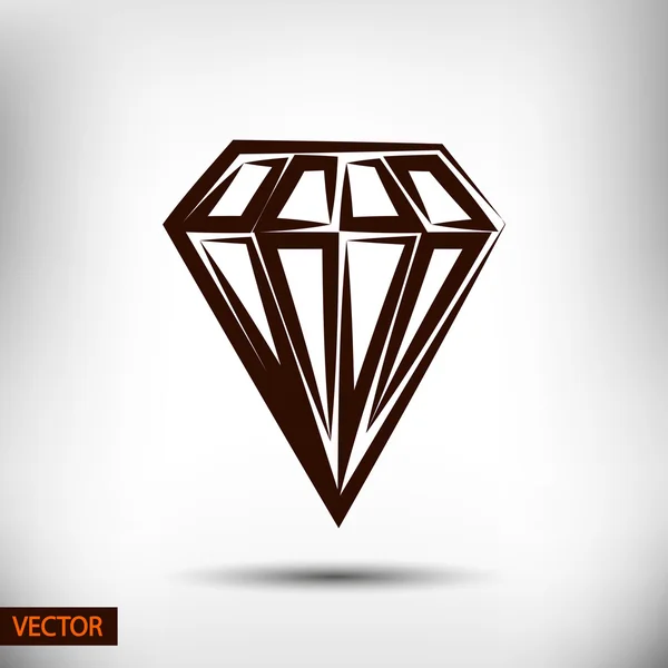 Pictogramă plată diamant — Vector de stoc