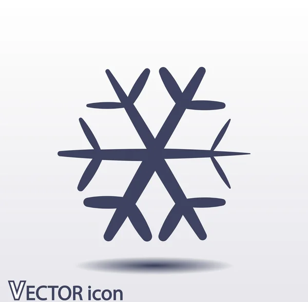 Flocon de neige icône plate — Image vectorielle