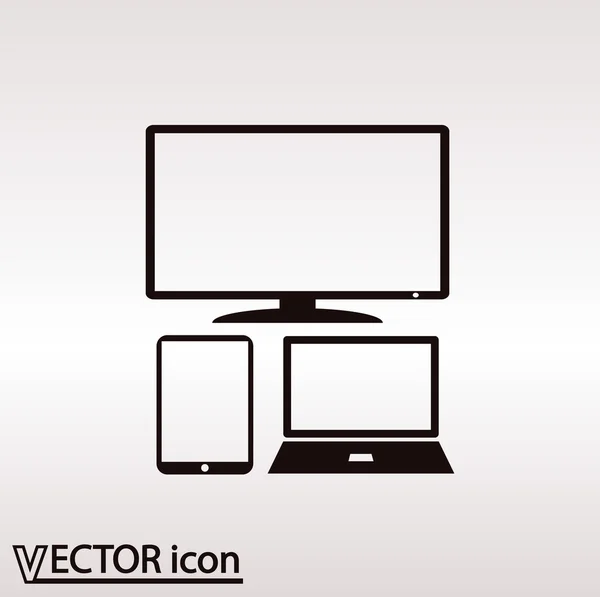 Conjunto de iconos de dispositivos electrónicos — Vector de stock