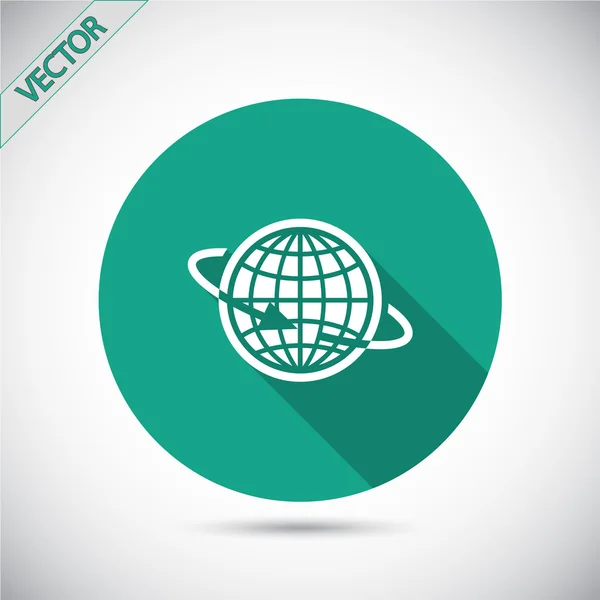 Icono del globo. Estilo de diseño plano — Vector de stock