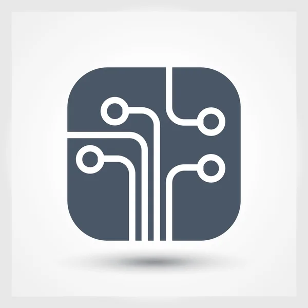 Placa de circuito, icono de la tecnología — Vector de stock