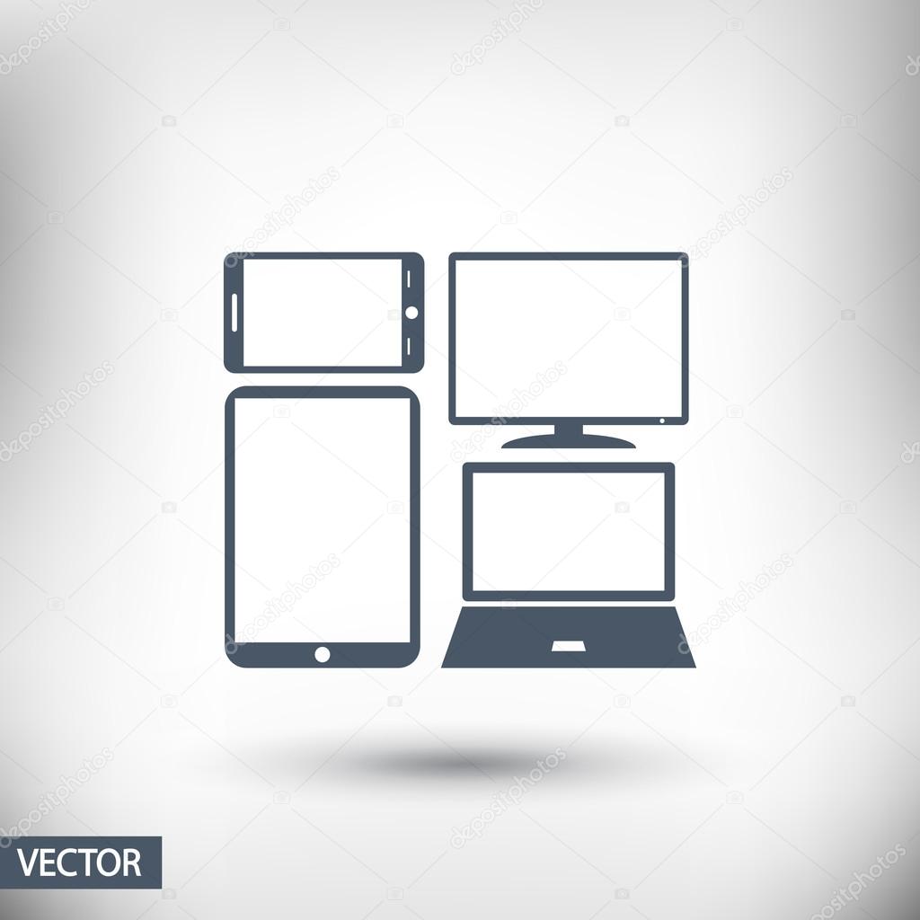 Set of electronic devices icon