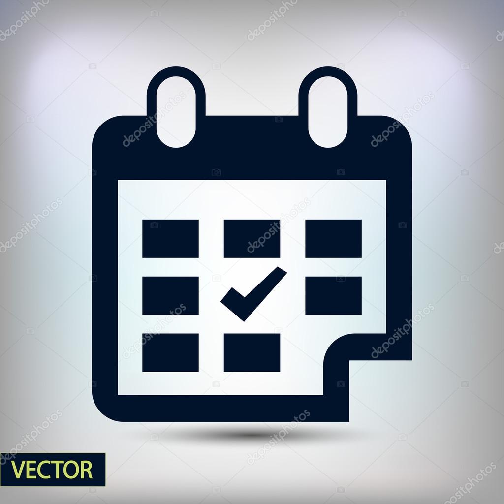 Calendar icon Flat design style