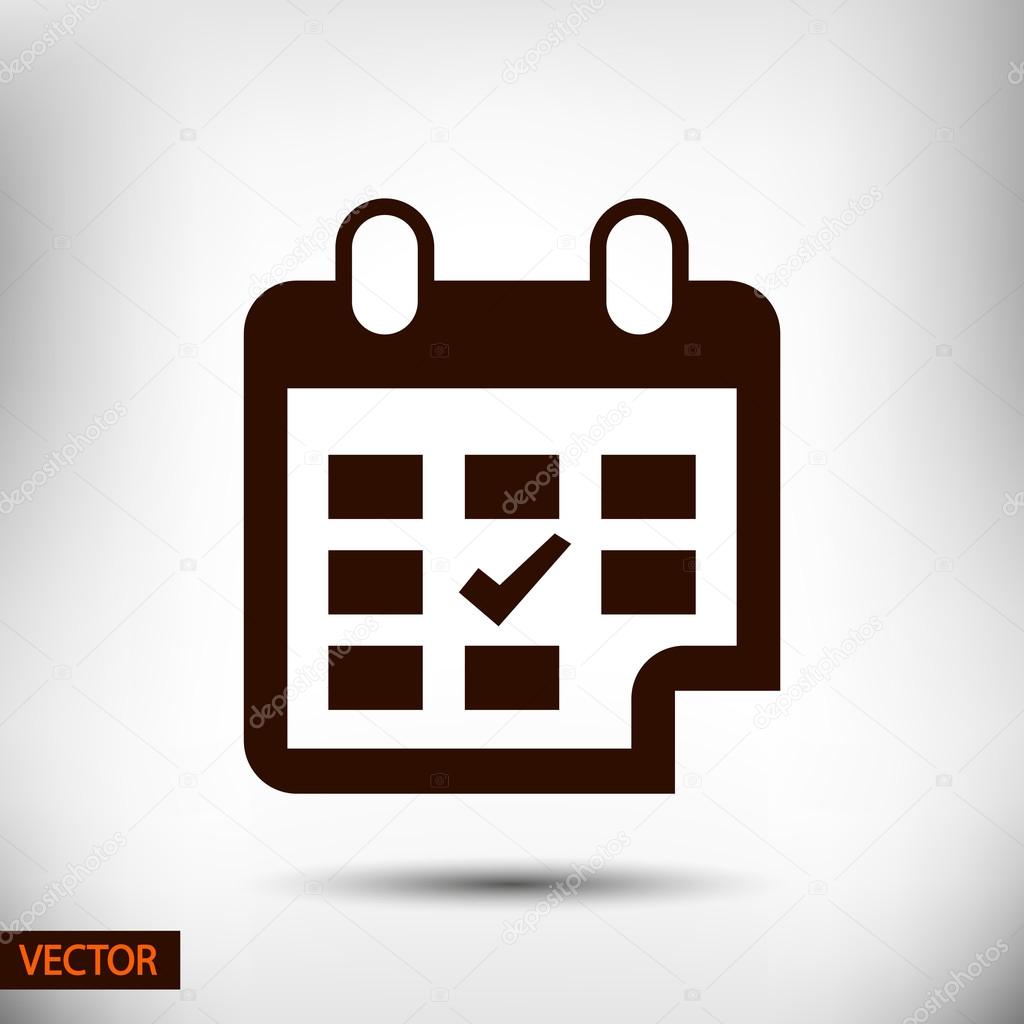 Calendar icon Flat design style