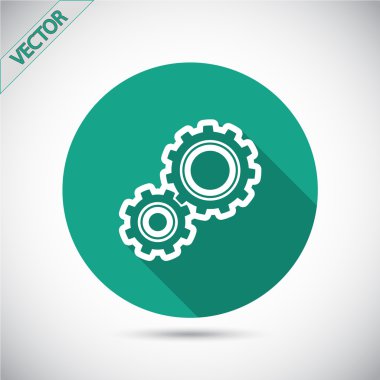 dişli simgesi. Düz tasarım biçimi