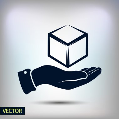 3D küp logo tasarım simgesi