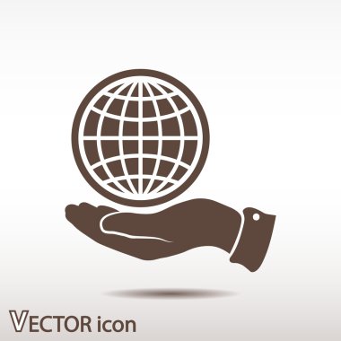 Küre simgesi düz tasarım