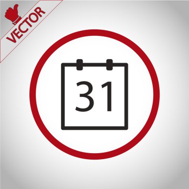 Takvim simgesini düz tasarım stili