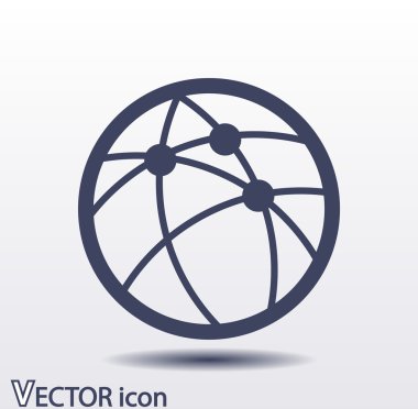 Küresel teknoloji ya da sosyal ağ simgesini