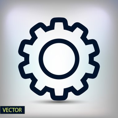 dişli simgesi. Düz tasarım biçimi