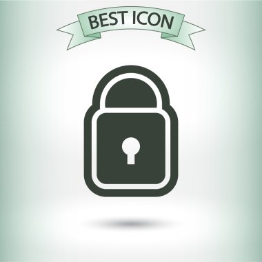 Kilit simgesi. Düz tasarım stili
