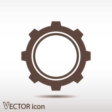 dişli simgesi. Düz tasarım biçimi