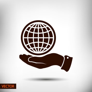 Küre simgesi düz tasarım