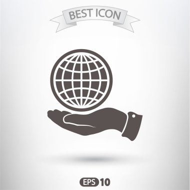 Küre simgesi düz tasarım