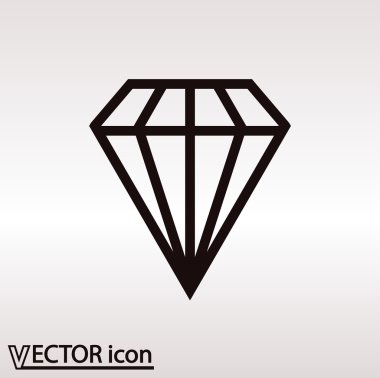 Elmas simgesi düz tasarım