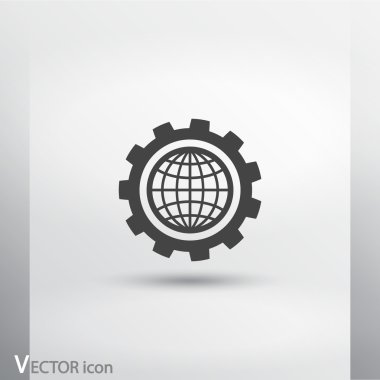 Küre simgesi düz tasarım