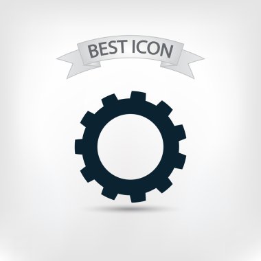 dişli simgesi. Düz tasarım biçimi