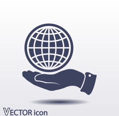 Küre simgesi düz tasarım