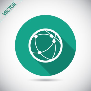 Küresel teknoloji ya da sosyal ağ simgesini