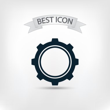 dişli simgesi. Düz tasarım biçimi