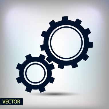 dişli simgesi. Düz tasarım biçimi