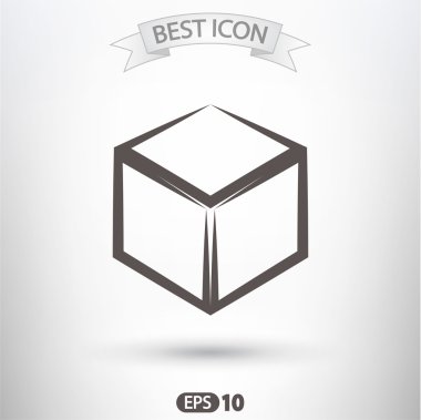 3D küp logo tasarım simgesi