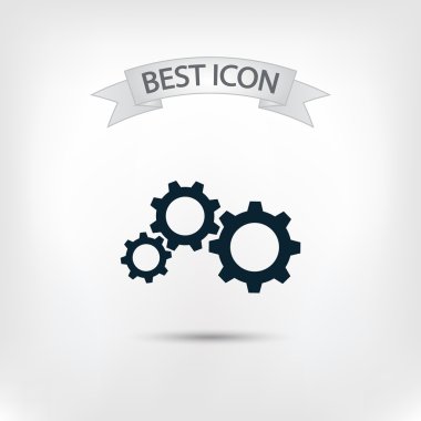 dişli simgesi. Düz tasarım biçimi