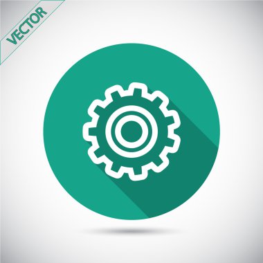 dişli simgesi. Düz tasarım biçimi