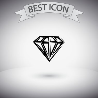 Elmas simgesi düz tasarım