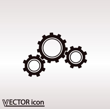 dişli simgesi. Düz tasarım biçimi