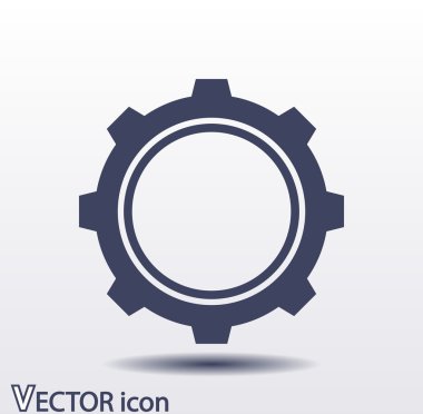 dişli simgesi. Düz tasarım biçimi