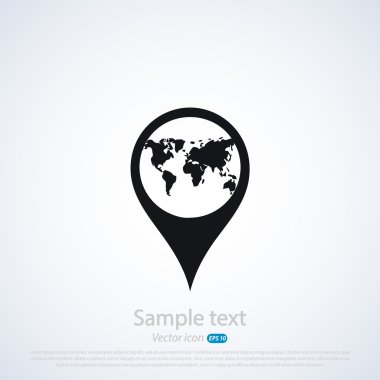 harita işaretçisi düz simgesi