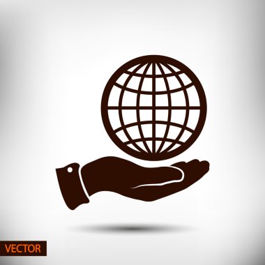 Küre simgesi düz tasarım