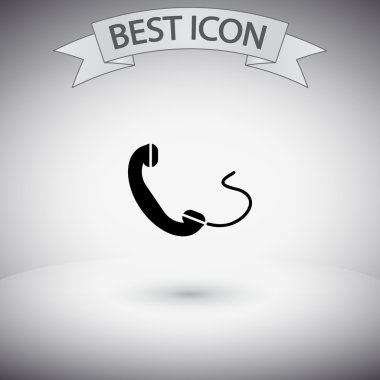 telefon, düz simgesi