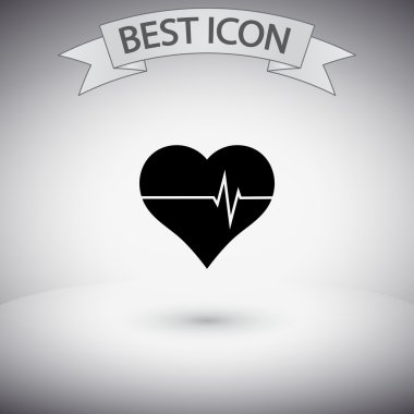 Kalp simgesi. Düz tasarım stili