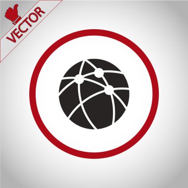 Küresel teknoloji ya da sosyal ağ simgesini