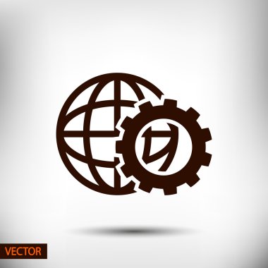 Küre simgesi. Düz tasarım stili