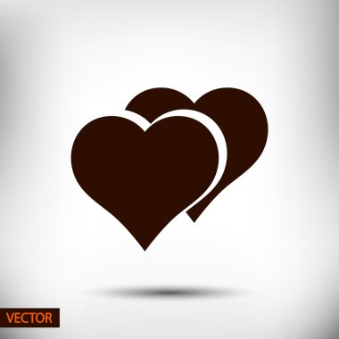 Kalp simgesi düz tasarım